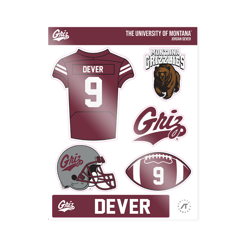 Montana - NCAA Football : Jordan Dever - Sticker Sheet-0