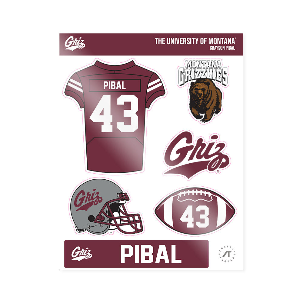 Montana - NCAA Football : Grayson Pibal - Sticker Sheet-0