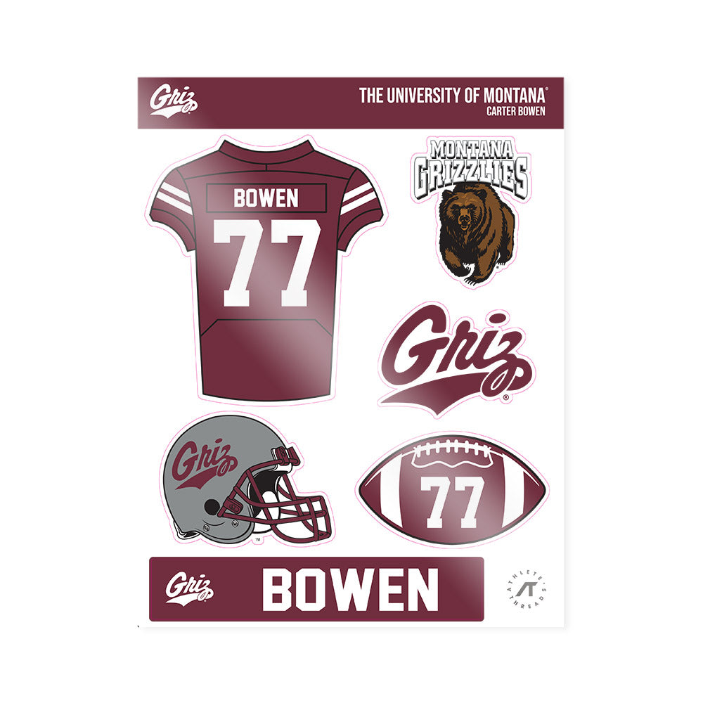 Montana - NCAA Football : Carter Bowen - Sticker Sheet-0