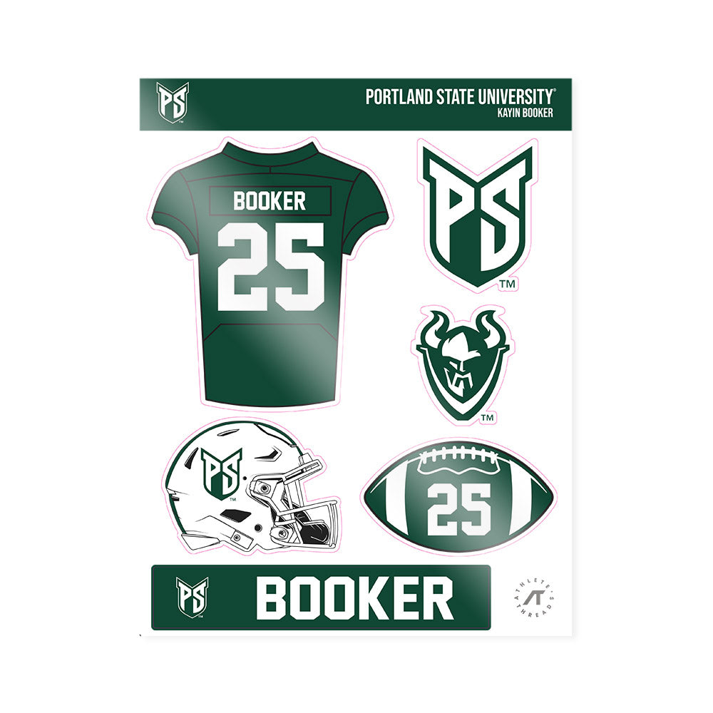 Portland State - NCAA Football : Kayin Booker - Sticker Sheet-0