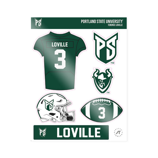 Portland State - NCAA Football : Terence Loville - Sticker Sheet-0
