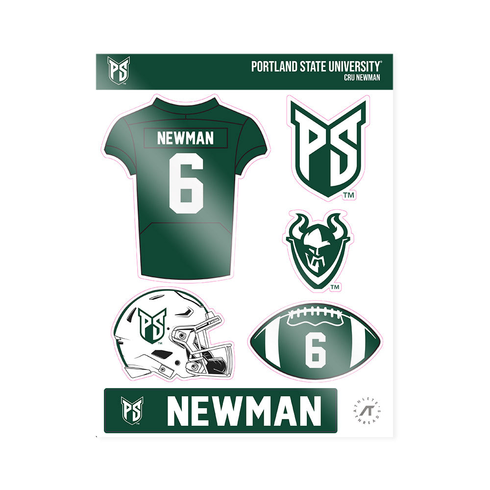 Portland State - NCAA Football : Cru Newman - Sticker Sheet-0