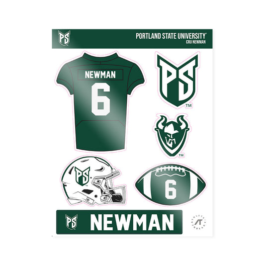 Portland State - NCAA Football : Cru Newman - Sticker Sheet-0