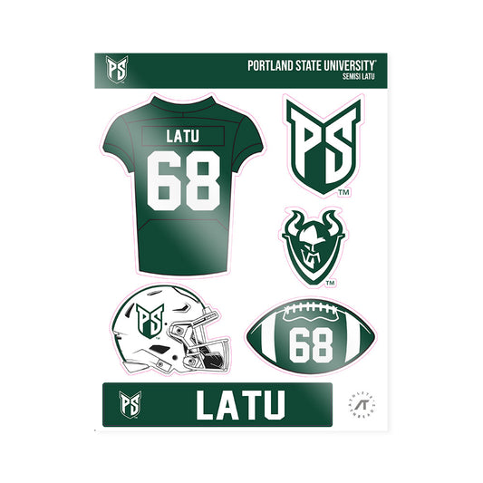 Portland State - NCAA Football : Semisi Latu - Sticker Sheet-0