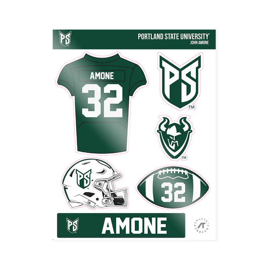 Portland State - NCAA Football : John Amone - Sticker Sheet-0