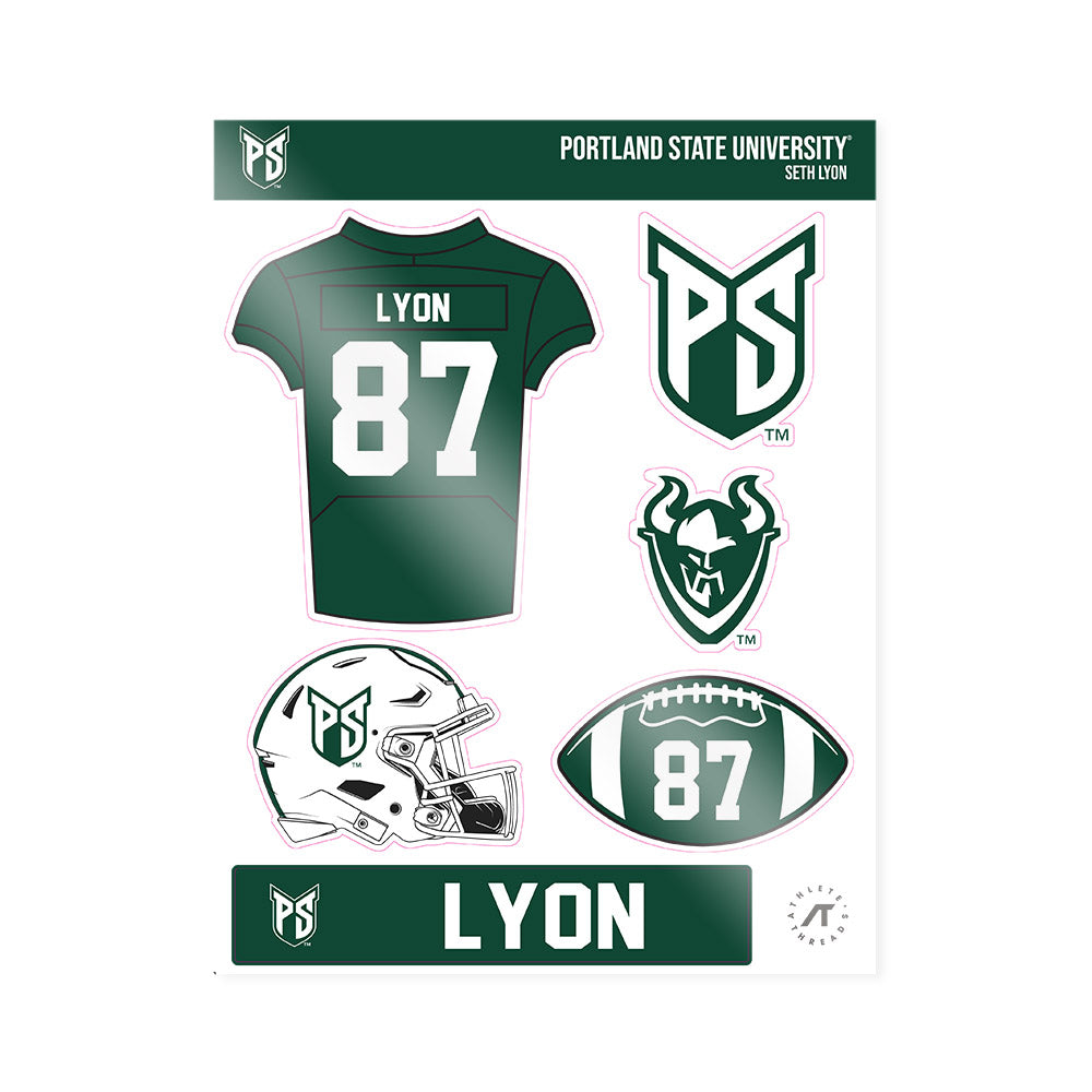 Portland State - NCAA Football : Seth Lyon - Sticker Sheet-0