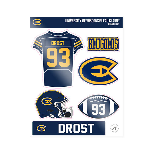 UW Eau Claire - NCAA Football : Aidan Drost - Sticker Sheet-0