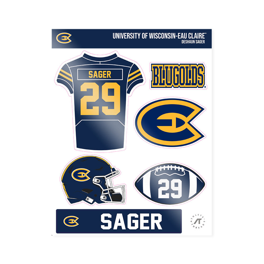 UW Eau Claire - NCAA Football : DeShaun Sager - Sticker Sheet-0
