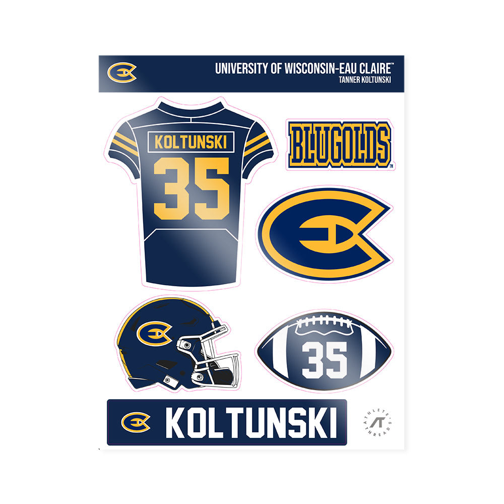 UW Eau Claire - NCAA Football : Tanner Koltunski - Sticker Sheet-0