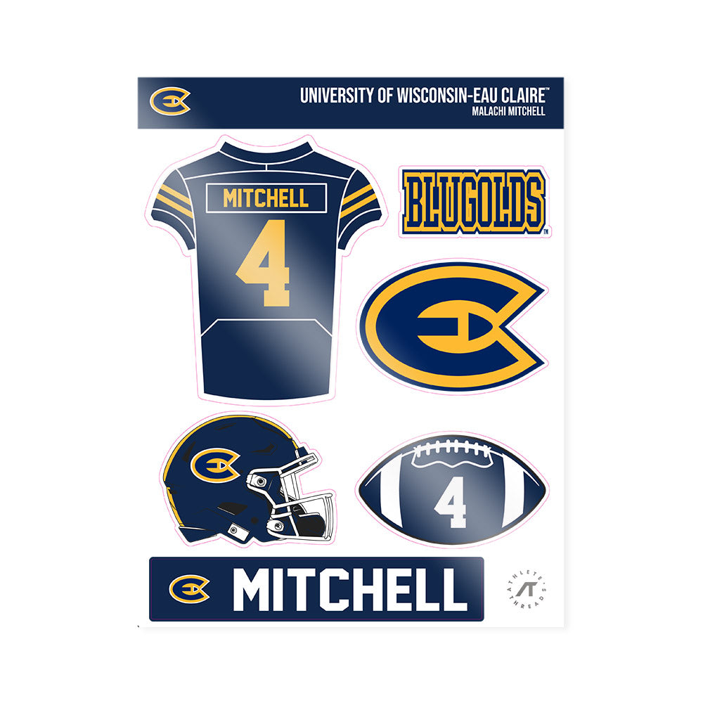 UW Eau Claire - NCAA Football : Malachi Mitchell - Sticker Sheet-0