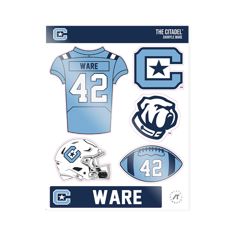 The Citadel - NCAA Football : Darryle Ware - Sticker Sheet-0