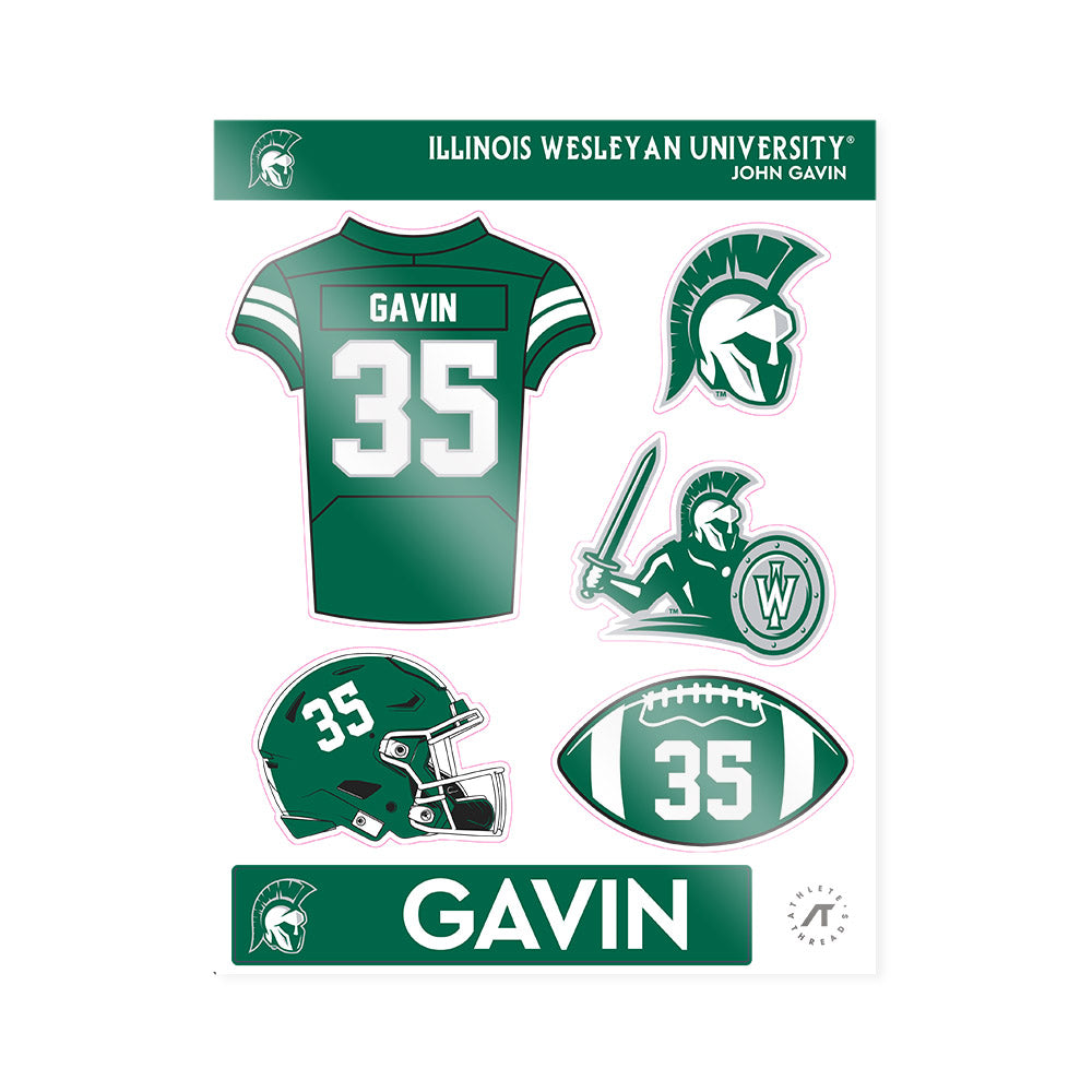 Illinois Wesleyan - NCAA Football : John Gavin - Sticker Sheet-0