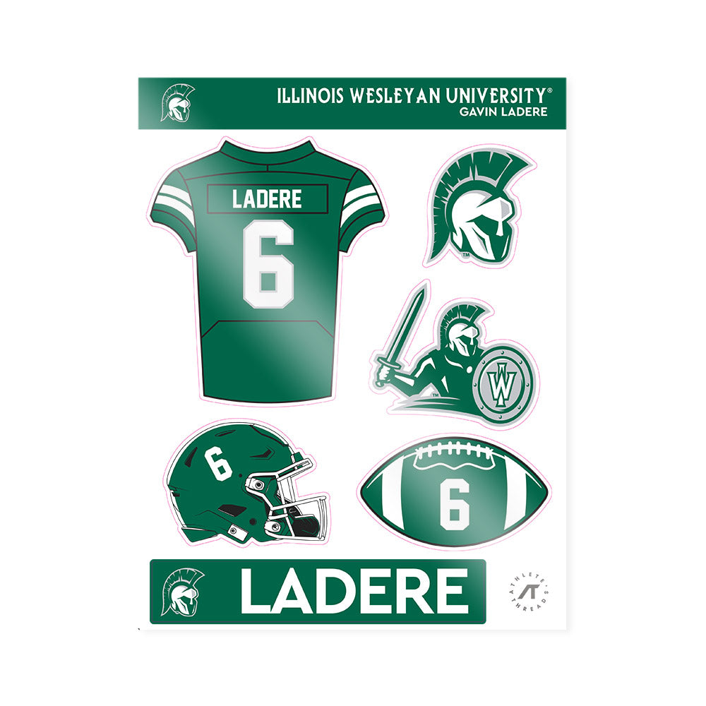 Illinois Wesleyan - NCAA Football : Gavin LaDere - Sticker Sheet-0