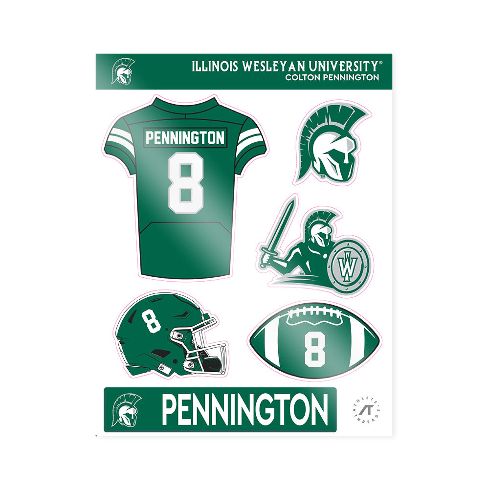 Illinois Wesleyan - NCAA Football : Colton Pennington - Sticker Sheet-0