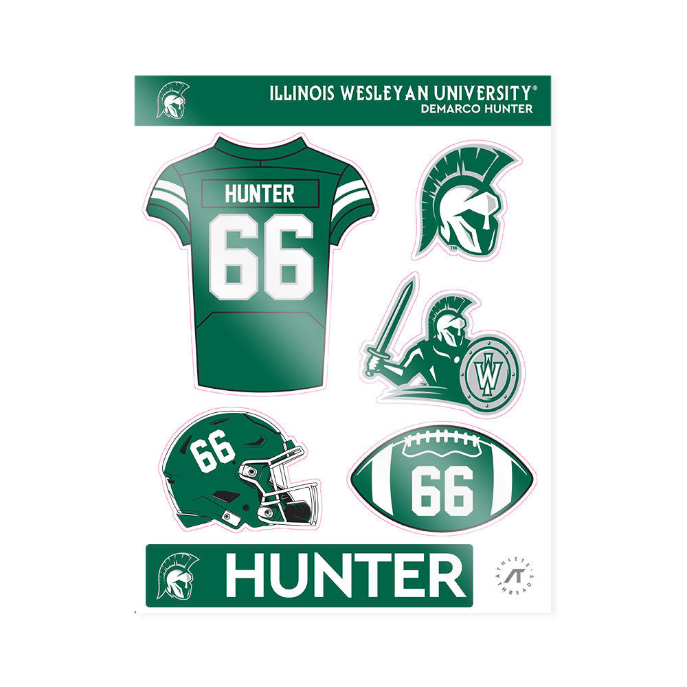 Illinois Wesleyan - NCAA Football : Demarco Hunter - Sticker Sheet-0