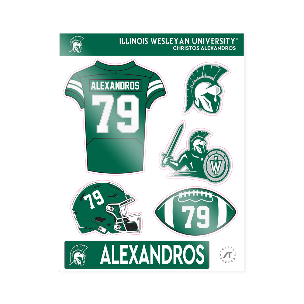 Illinois Wesleyan - NCAA Football : Christos Alexandros - Sticker Sheet-0