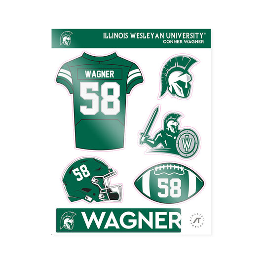 Illinois Wesleyan - NCAA Football : Conner Wagner - Sticker Sheet-0