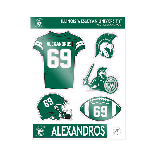 Illinois Wesleyan - NCAA Football : Nici Alexandros - Sticker Sheet-0