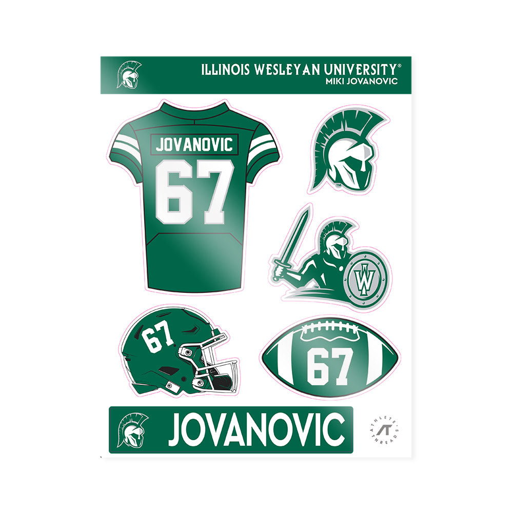 Illinois Wesleyan - NCAA Football : Miki Jovanovic - Sticker Sheet-0