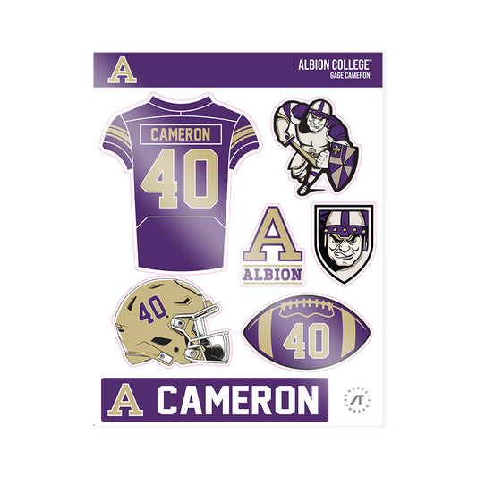 Albion - NCAA Football : Gage Cameron - Sticker Sheet-0
