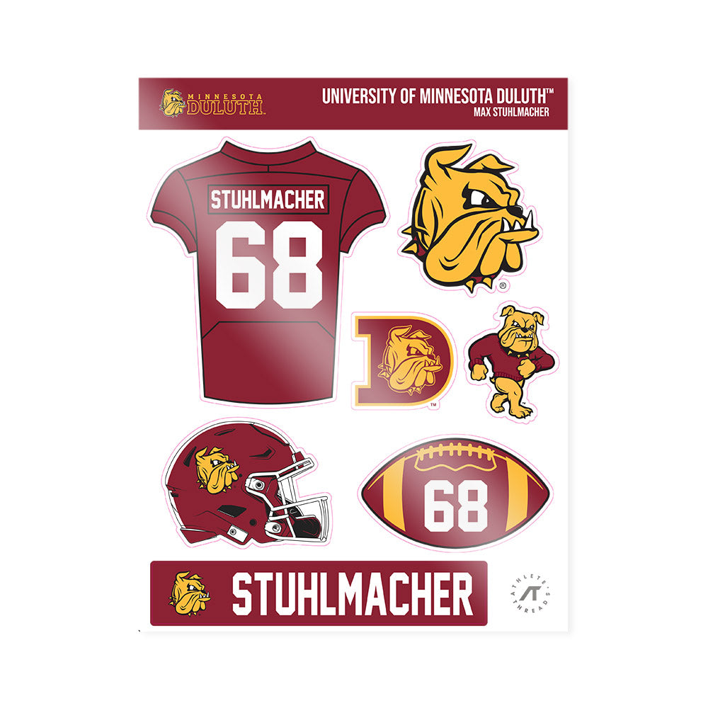 UMN Duluth - NCAA Football : Max Stuhlmacher - Sticker Sheet-0