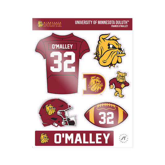 UMN Duluth - NCAA Football : Francis O'Malley - Sticker Sheet-0