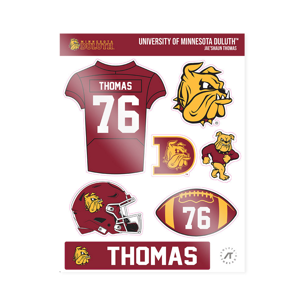 UMN Duluth - NCAA Football : Jae'Shaun Thomas - Sticker Sheet-0