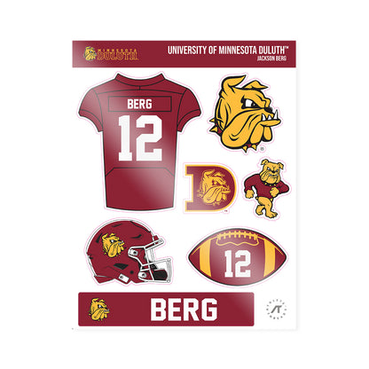 UMN Duluth - NCAA Football : Jackson Berg - Sticker Sheet-1
