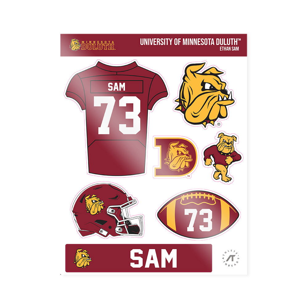 UMN Duluth - NCAA Football : Ethan Sam - Sticker Sheet-0