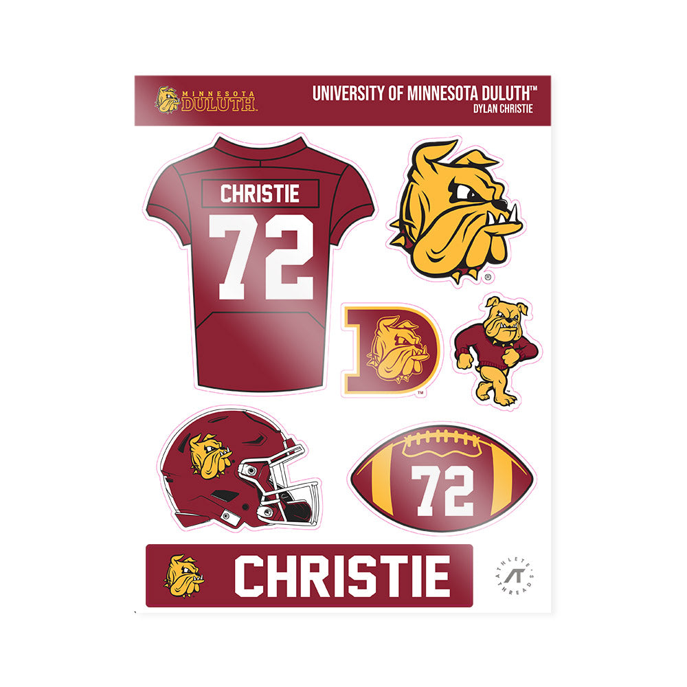 UMN Duluth - NCAA Football : Dylan Christie - Sticker Sheet-0