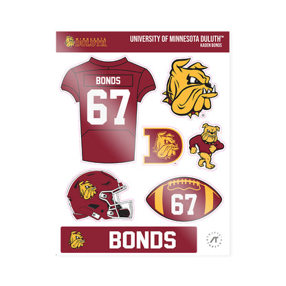UMN Duluth - NCAA Football : Kaden Bonds - Sticker Sheet-1