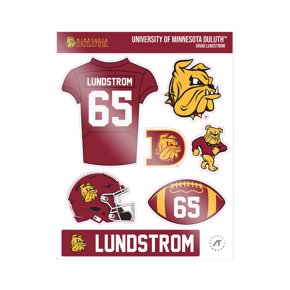 UMN Duluth - NCAA Football : David Lundstrom - Sticker Sheet-1