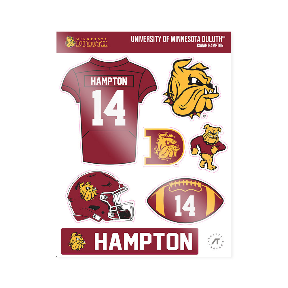 UMN Duluth - NCAA Football : Isaiah Hampton - Sticker Sheet-0