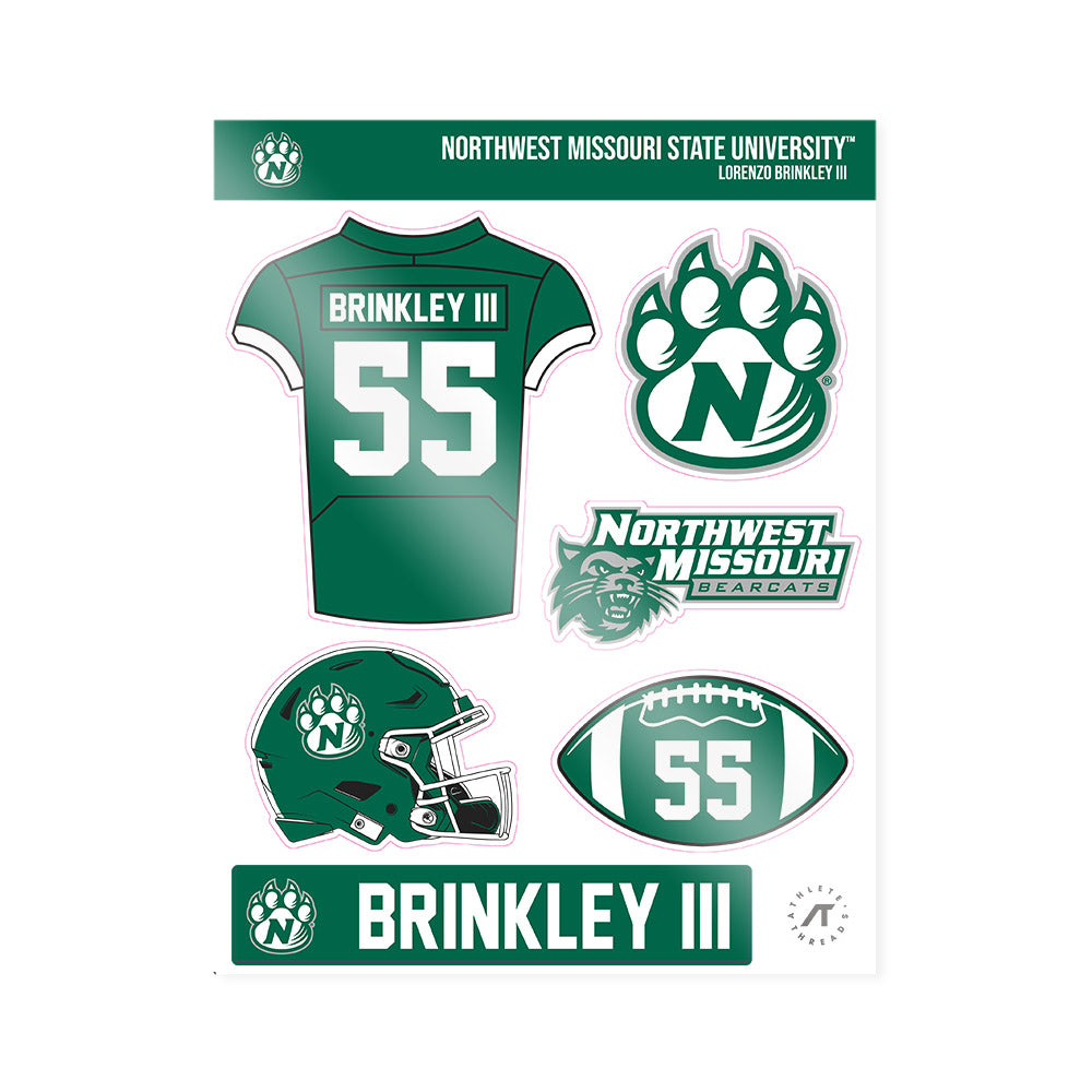 Northwest Missouri State - NCAA Football : Lorenzo Brinkley III - Sticker Sheet-0