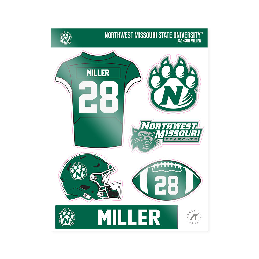 Northwest Missouri State - NCAA Football : Jackson Miller - Sticker Sheet-0
