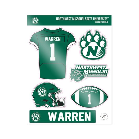Northwest Missouri State - NCAA Football : Cooper Warren - Sticker Sheet-0
