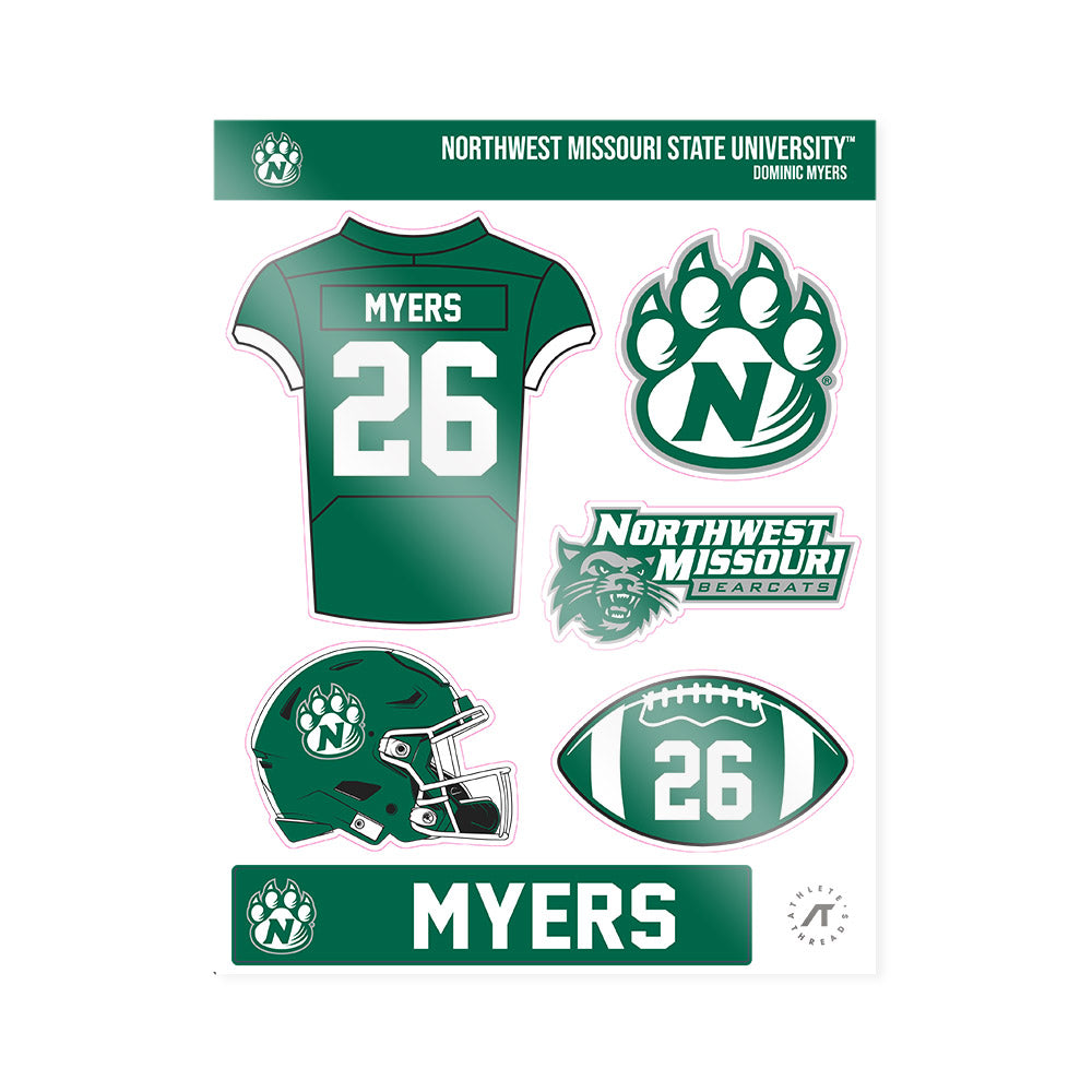Northwest Missouri State - NCAA Football : Dominic Myers - Sticker Sheet-0