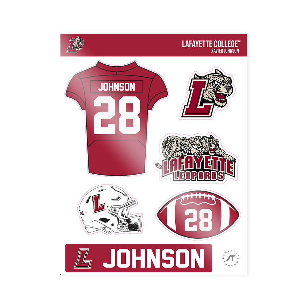 Lafayette College - NCAA Football : Xavier Johnson - Sticker Sheet-0