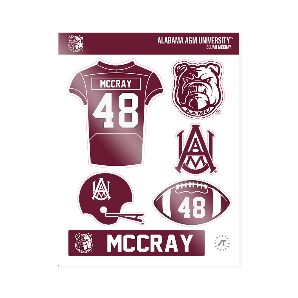 AAMU - NCAA Football : Elijah McCray - Sticker Sheet-0