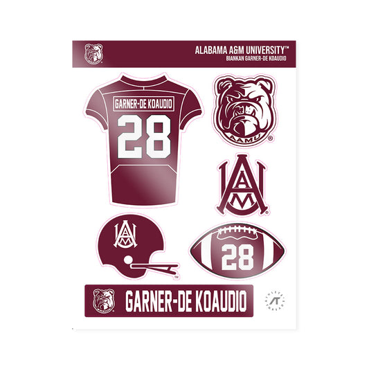 AAMU - NCAA Football : Biankan Garner-De Koaudio - Sticker Sheet-0