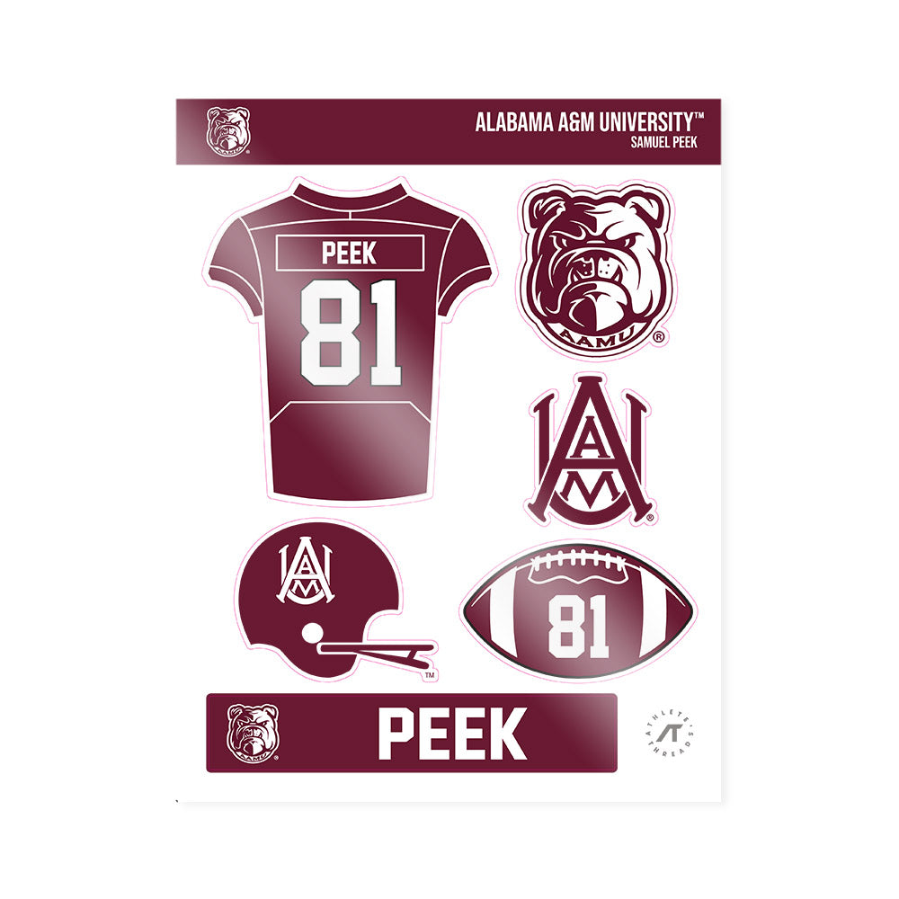 AAMU - NCAA Football : Samuel Peek - Sticker Sheet-0