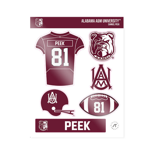 AAMU - NCAA Football : Samuel Peek - Sticker Sheet-0