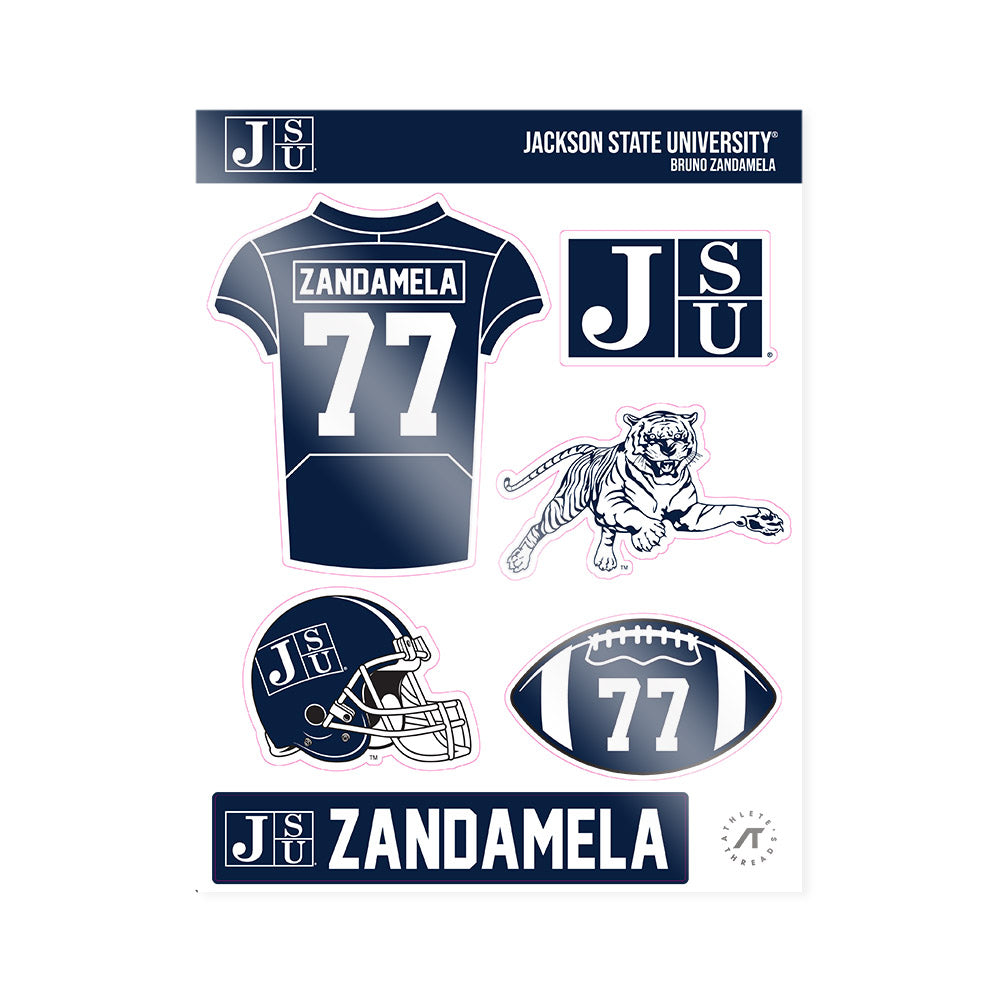 Jackson State - NCAA Football : bruno zandamela - Sticker Sheet-0