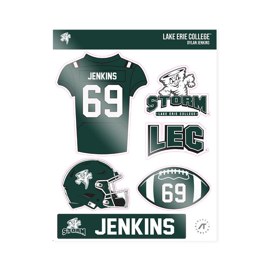 Lake Erie College - NCAA Football : Dylan Jenkins - Sticker Sheet-0