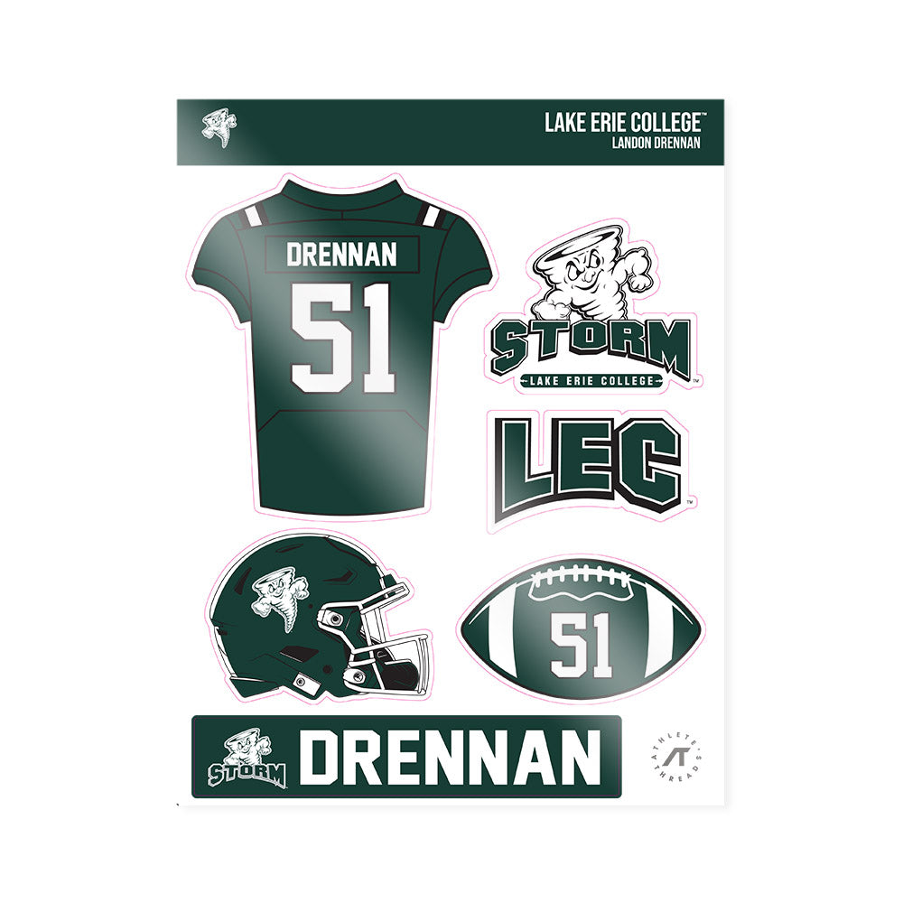 Lake Erie College - NCAA Football : Landon Drennan - Sticker Sheet-0