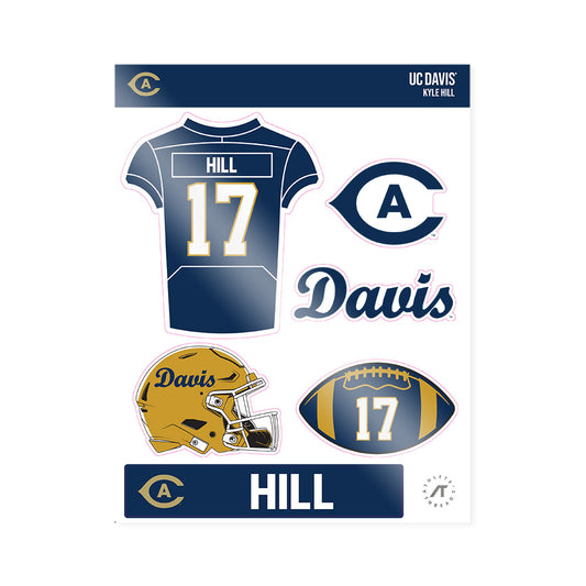 UC Davis - NCAA Football : Kyle Hill - Sticker Sheet-0