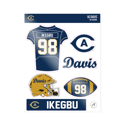 UC Davis - NCAA Football : Ike Ikegbu - Sticker Sheet-0
