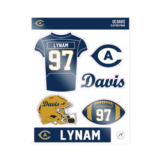 UC Davis - NCAA Football : Clayton Lynam - Sticker Sheet-0