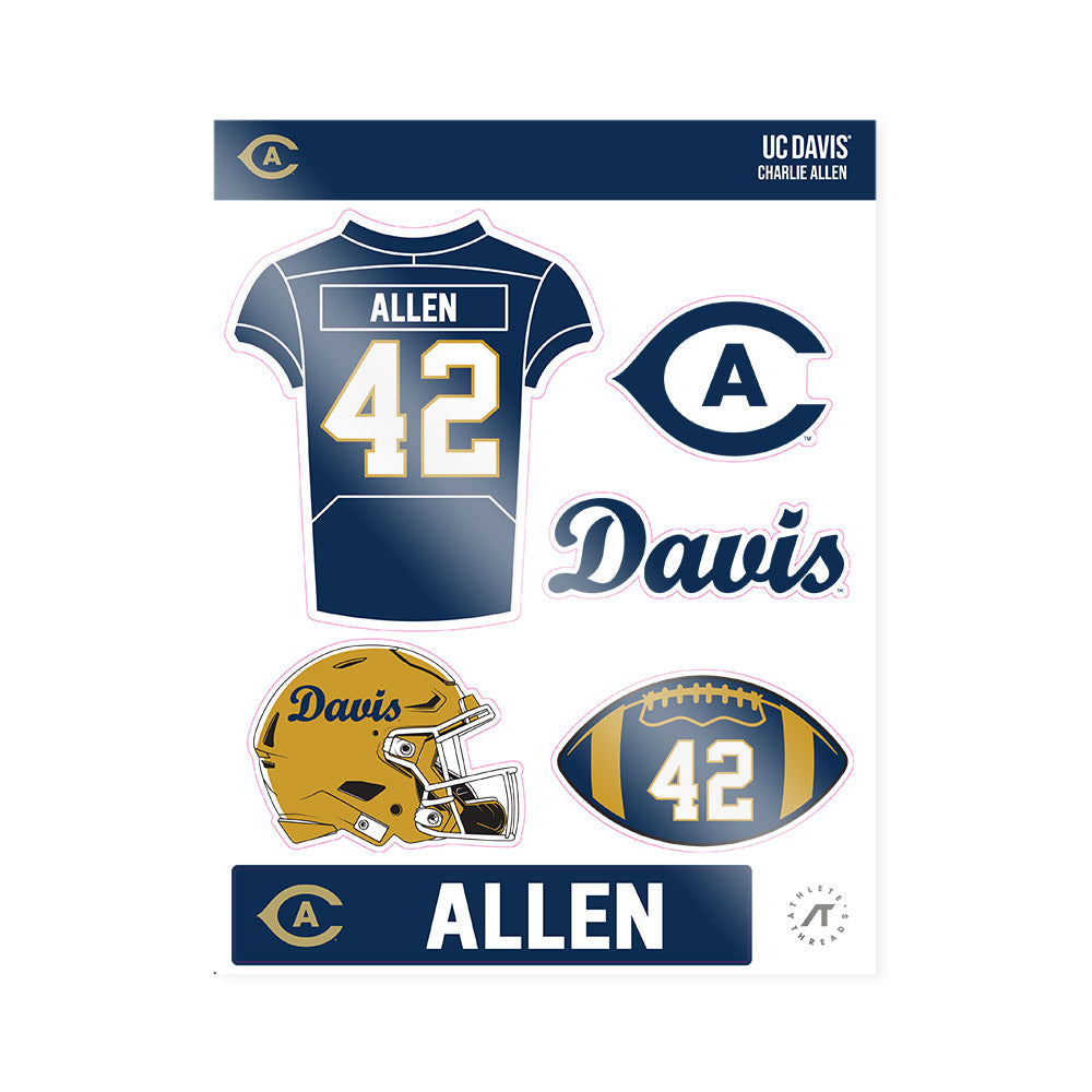 UC Davis - NCAA Football : Charlie Allen - Sticker Sheet-0