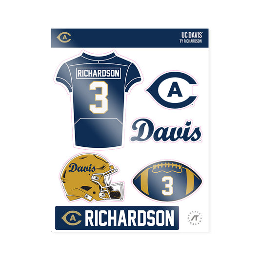 UC Davis - NCAA Football : Ty Richardson - Sticker Sheet-0